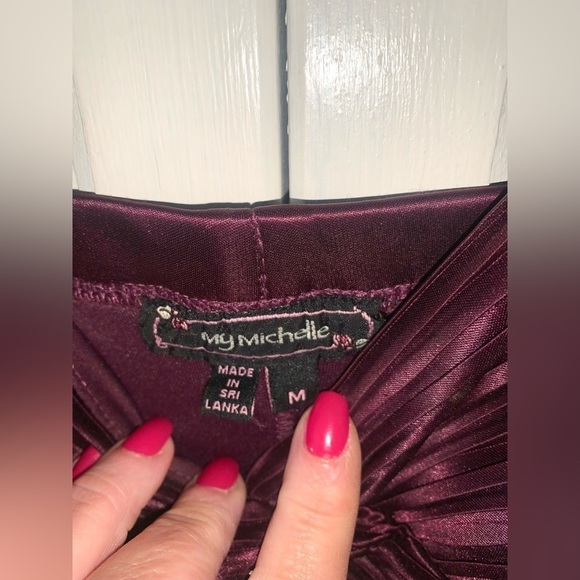 Vintage Deep Purple Midi dress Satiny Medium - Picture 4 of 6